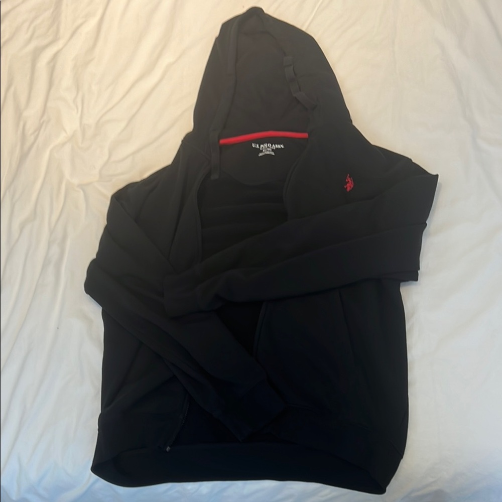 U.S. Polo Assn. Black Hoodie with Red Emblem